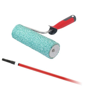 Rouleau de peinture en microfibre professionnel BEROXpert - 6 mm, 25 cm, + poignée à rouleau + poteau d’extension télescopique